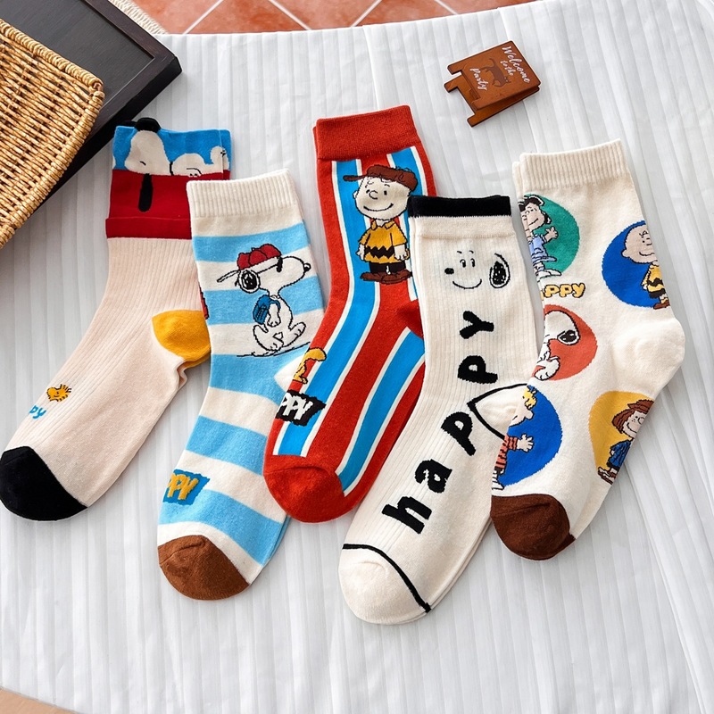 Socks Ankle Men - 5 Pairs Cute Cartoon Snoopy Ankle