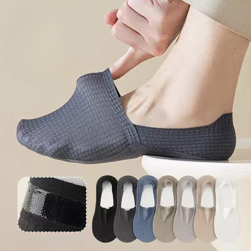 Socks Ankle Men - Solid Color Sock Slippers Hollow Out
