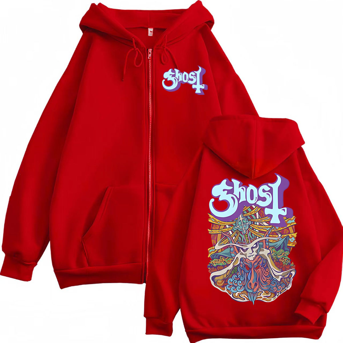 Ghost Band Graphic Zipper Hood - Mens Fashion Zip Up Hoodies recension och pris