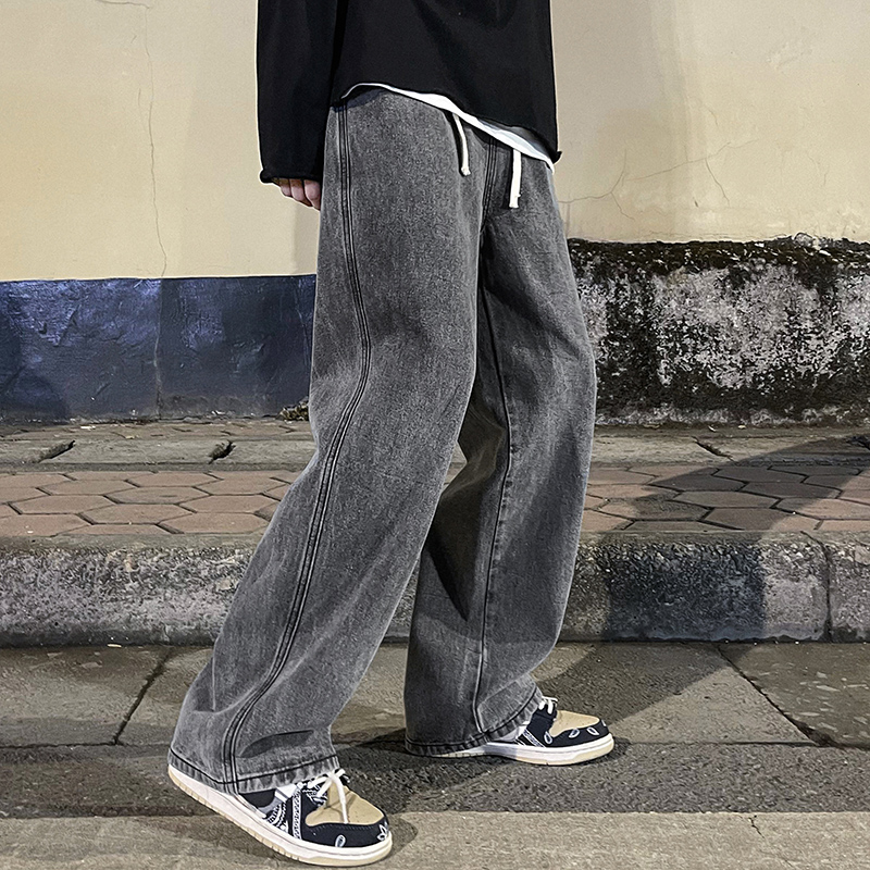 Korean Fashion Men's Baggy Jea - Men'S Fashion Grey Jeans recension och pris