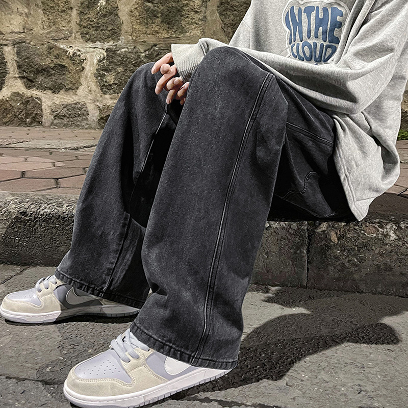 Korean Fashion Men's Baggy Jea - Men'S Fashion Grey Jeans recension och pris