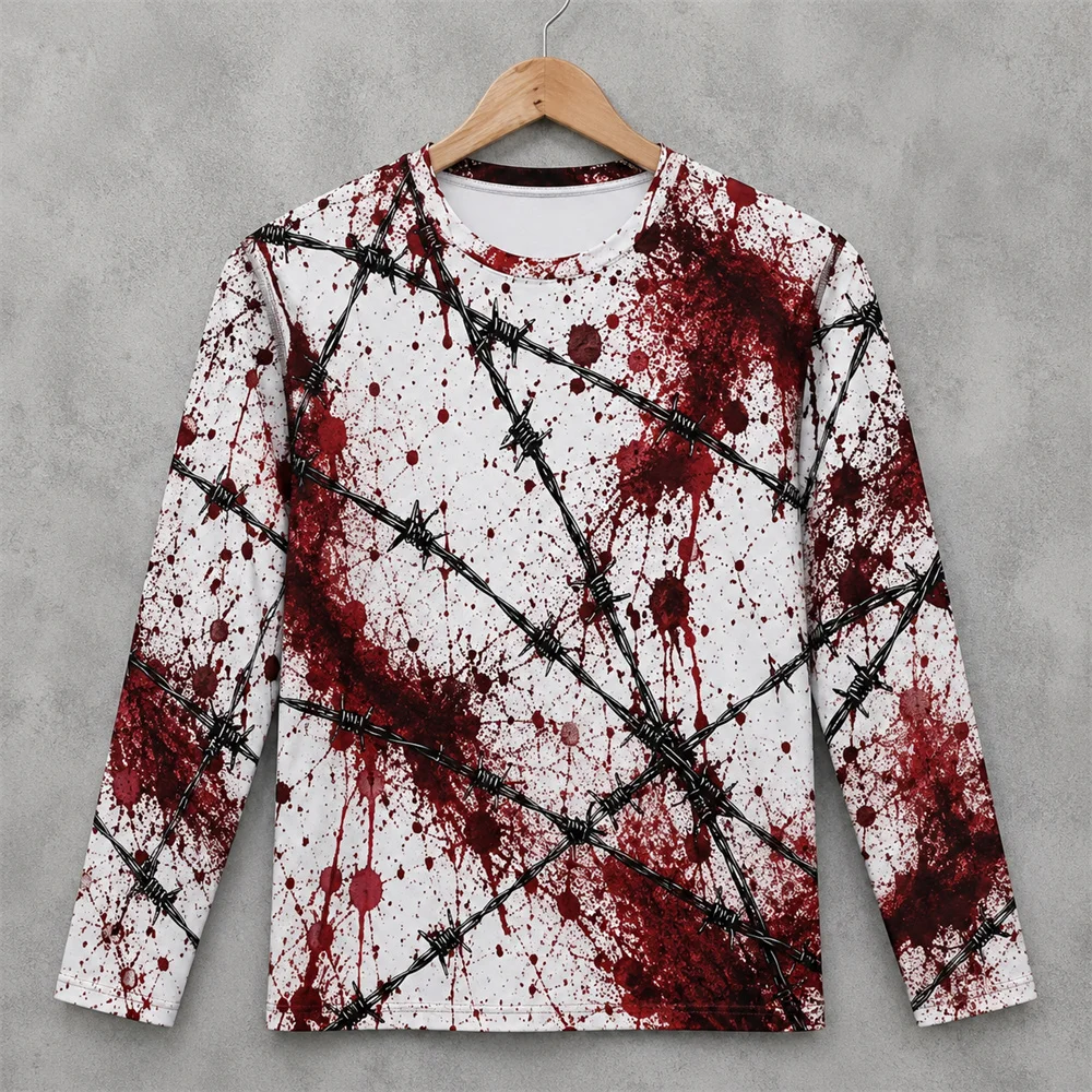 3D Print Horror Red Blood Stai - Men'S Fashion T Shirts recension och pris