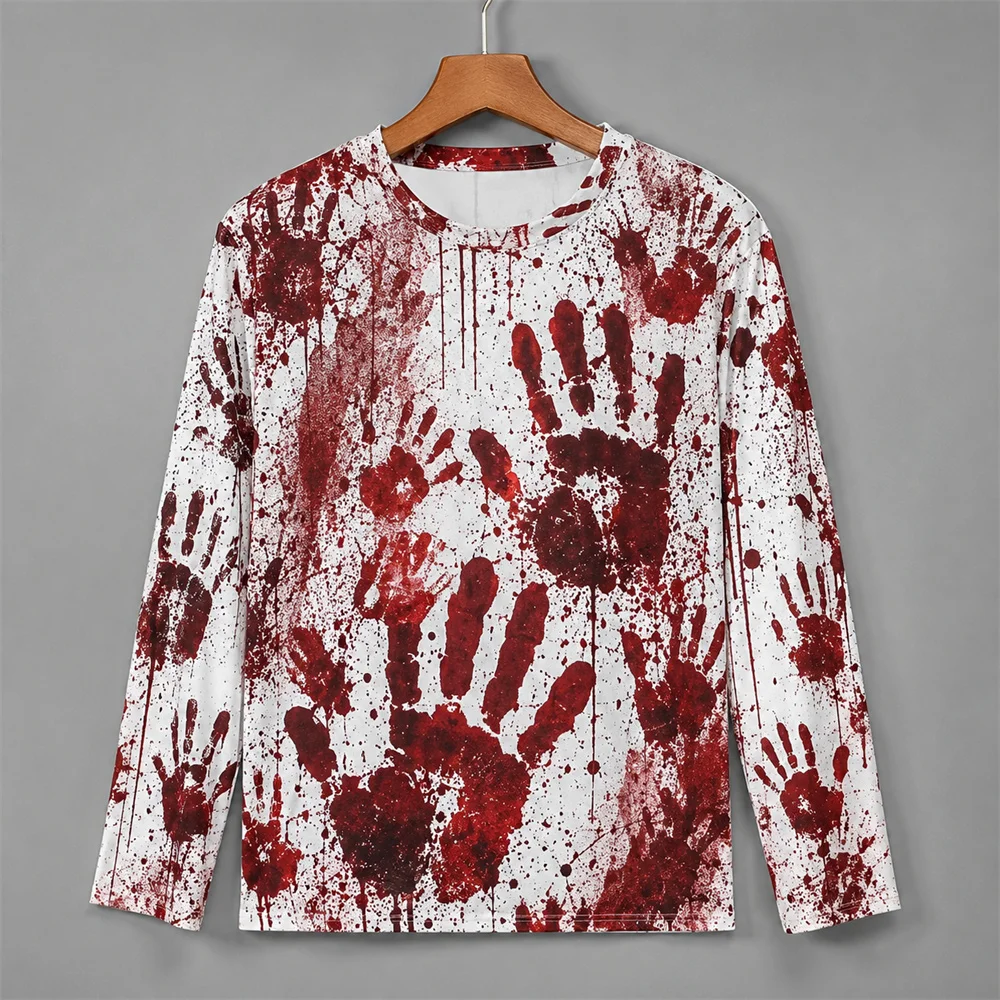 3D Print Horror Red Blood Stai - Men'S Fashion T Shirts recension och pris