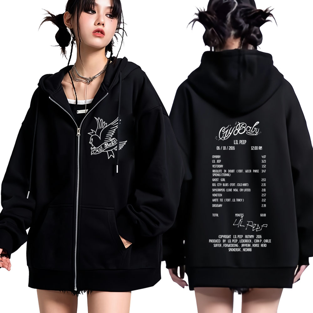 Rapper Lil Peep Cry Baby Album - Mens Fashion Zip Up Hoodies recension och pris