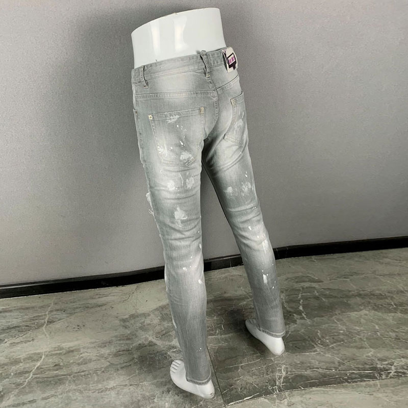 Fashionable new men's jeans, t - Men'S Fashion Grey Jeans recension och pris