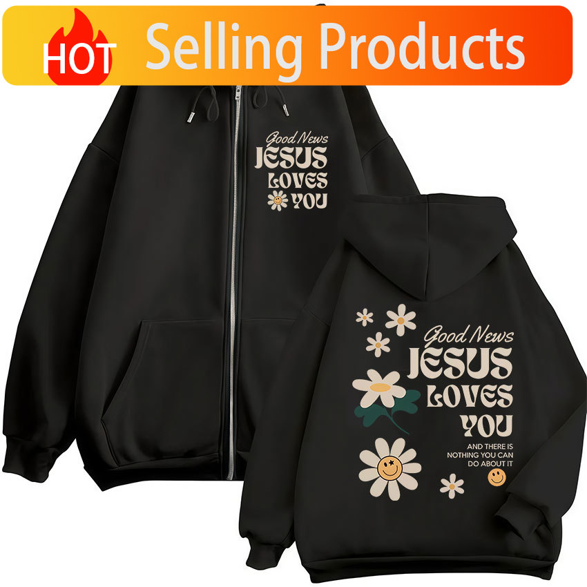 Good News Jesus Loves You Chri - Mens Fashion Zip Up Hoodies recension och pris