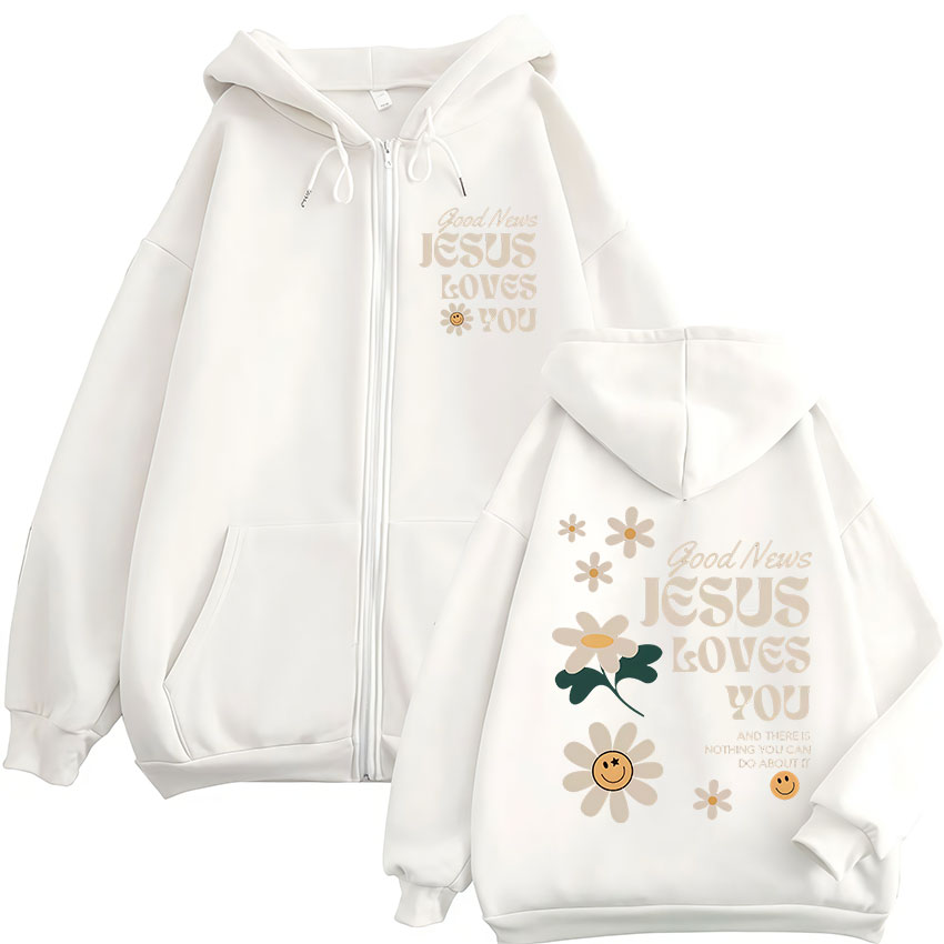 Good News Jesus Loves You Chri - Mens Fashion Zip Up Hoodies recension och pris