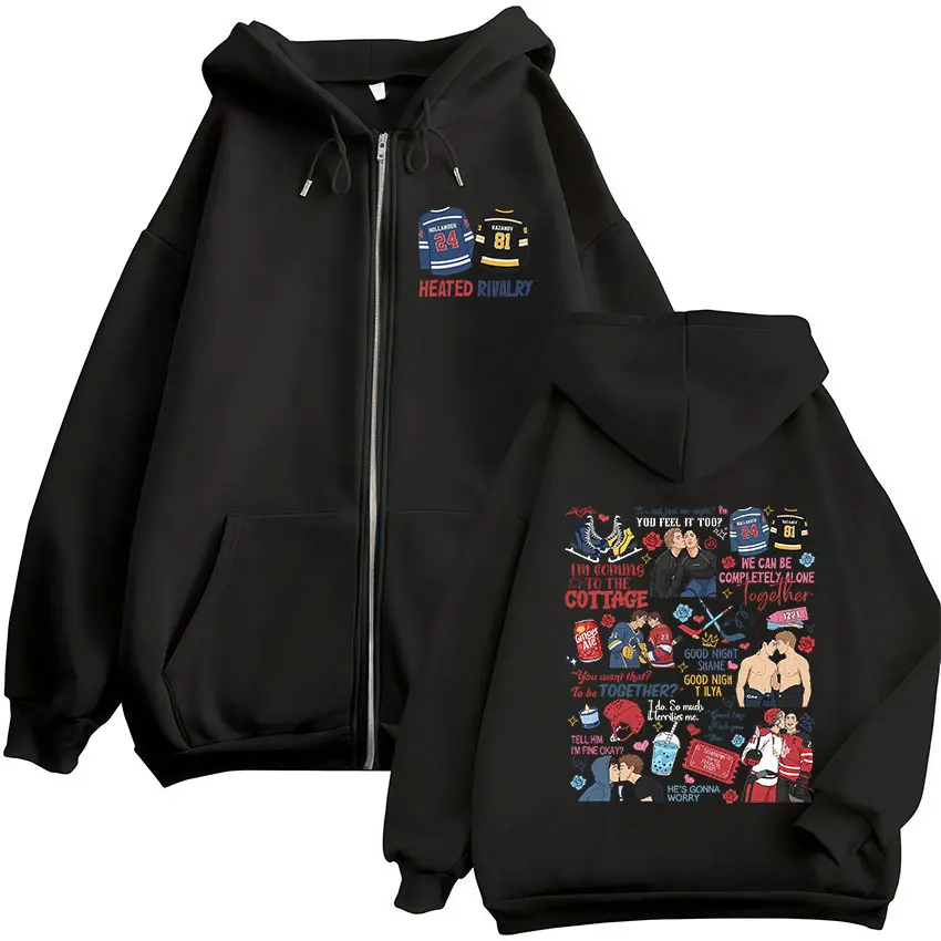 Heated Rivalry Print Zipper Ho - Mens Fashion Zip Up Hoodies recension och pris
