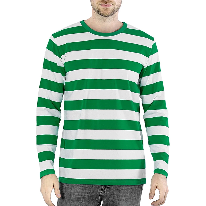 Fashion Contrast Stripe 3D Pri - Men'S Fashion T Shirts recension och pris