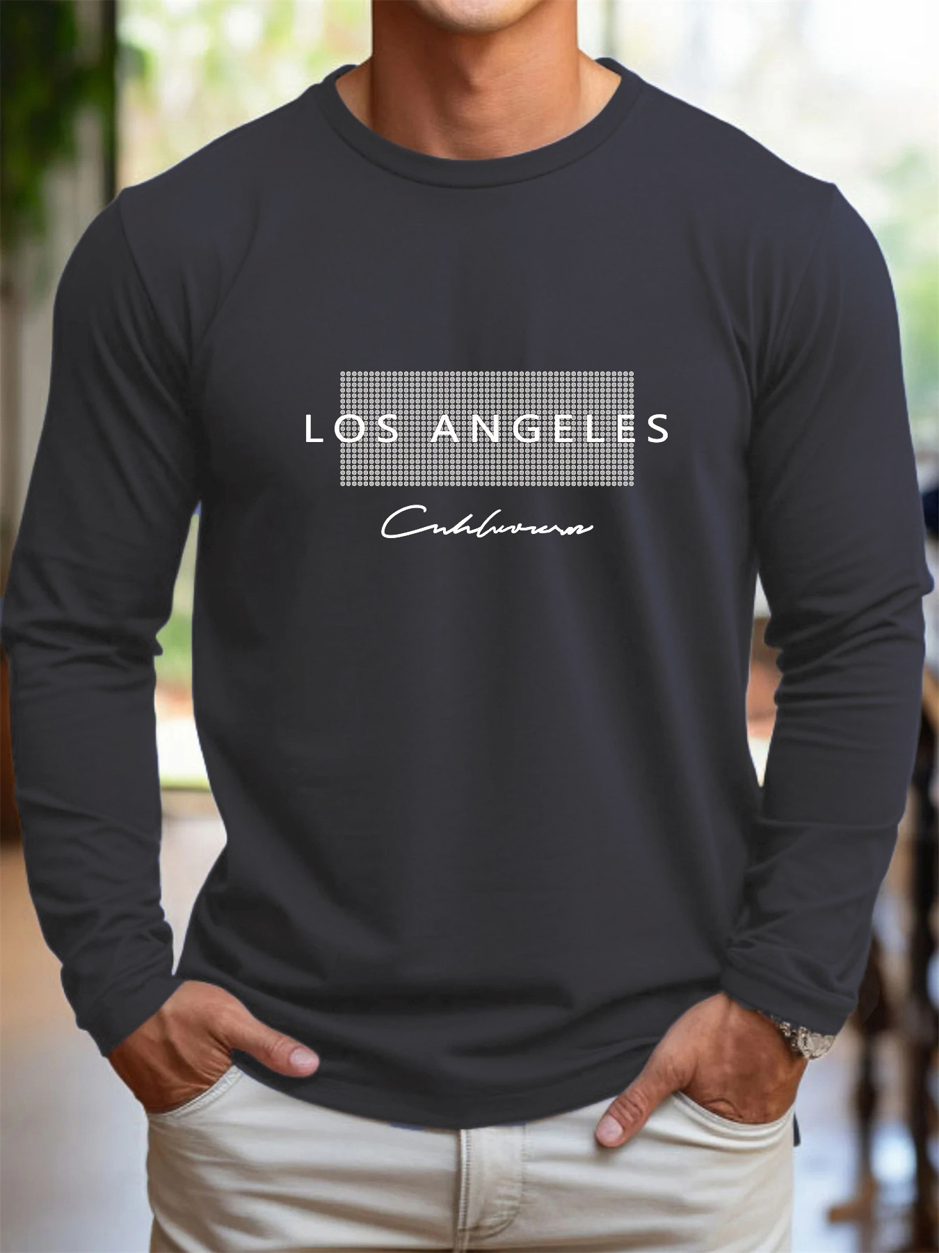 100% Pure Cotton Men's Long Sl - Men'S Fashion T Shirts recension och pris