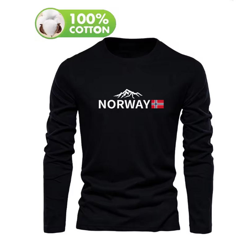Autumn and winter 100 cotton m - Men'S Fashion T Shirts recension och pris