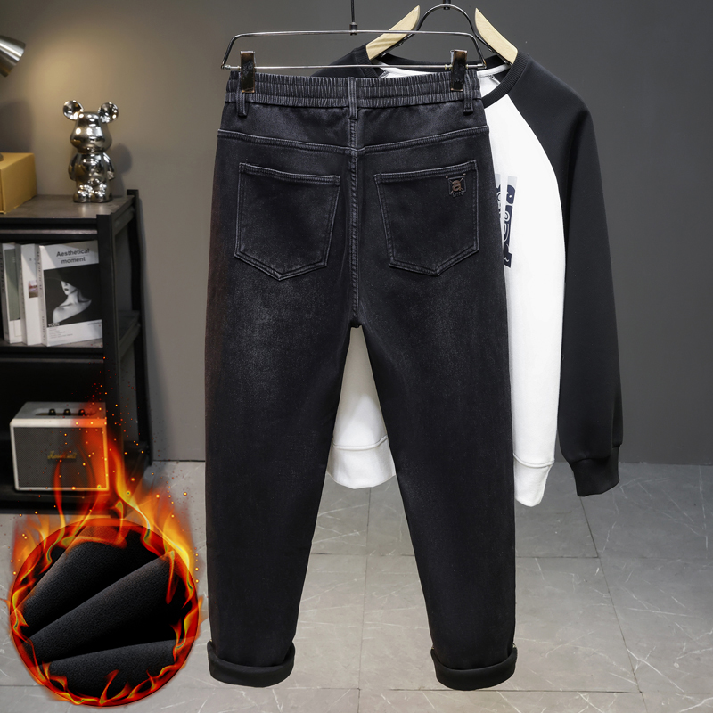 Men Winter New Fleece Jeans El - Men'S Fashion Grey Jeans recension och pris
