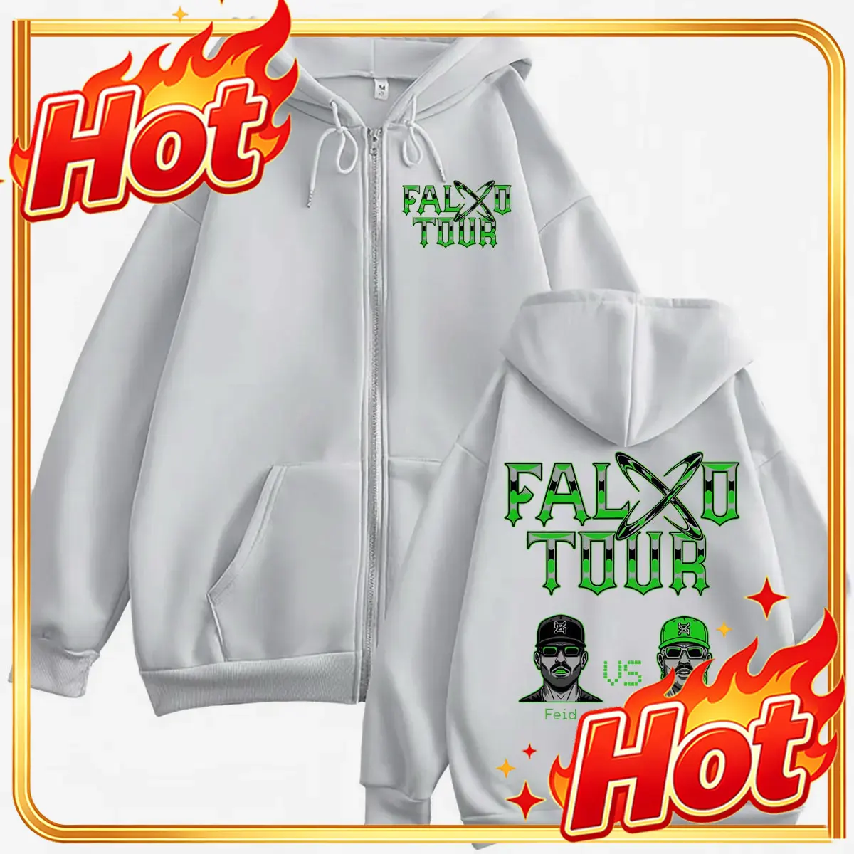 Feid Vs Ferxxo Falxxo Tour 202 - Mens Fashion Zip Up Hoodies recension och pris